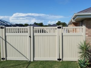 PVC fencing options with matching aluminium gate